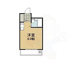 シャトー平野 ワンルームの間取図画像