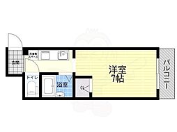 レジデンス山下 1Kの間取図画像