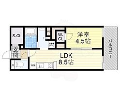 THEPHOERMETENNOJIEAST 1LDKの間取図画像
