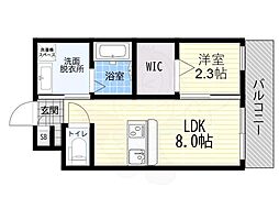 大阪市東住吉区西今川1丁目マンション 1LDKの間取図画像