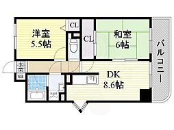 ヴィラシャトー 2DKの間取図画像