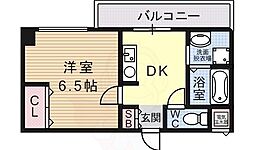 GROOVE平野 1Kの間取図画像