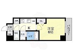 スプランディッド天王寺パークサイド 1Kの間取図画像