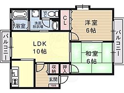 トポフィリア3番館 2LDKの間取図画像