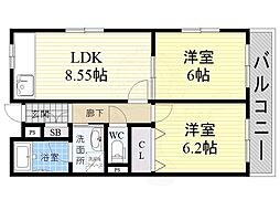西平野ハイツ 2階