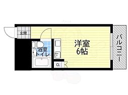 ヴェルドール南田辺 ワンルームの間取図画像