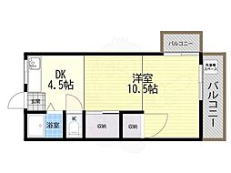 グリーンハイツ 1DKの間取図画像