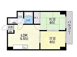 メゾンエルナード 2LDKの間取図画像