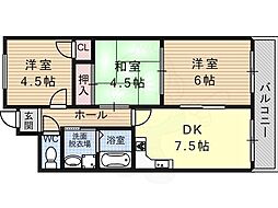 プランドールむつみ 3DKの間取図画像