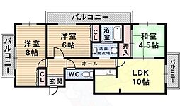 セゾン・2番館 3LDKの間取図画像
