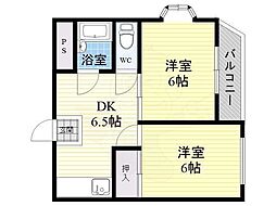 ロイヤル加美パート1 2DKの間取図画像