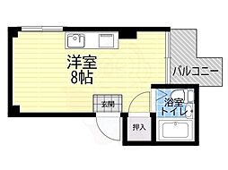 グランドシャトータカオ駒川 ワンルームの間取図画像