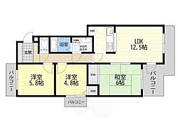 ピカソ平野 3LDKの間取図画像