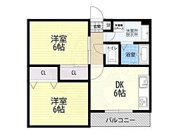 ロワゾーブルー平野 2階