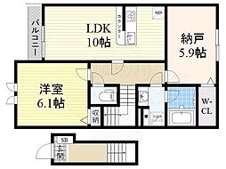 アセーボフロール 1SLDKの間取図画像