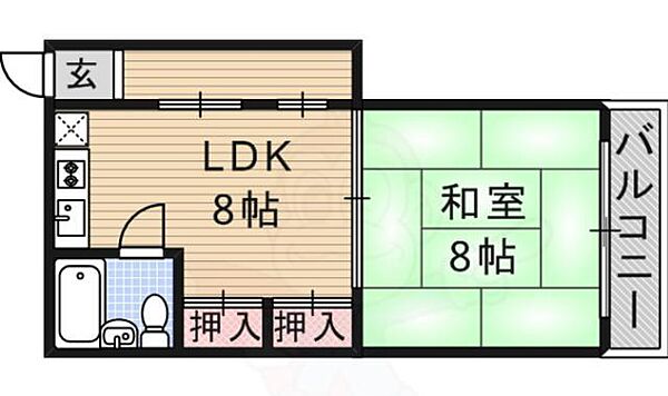 大阪府茨木市丑寅２丁目(賃貸アパート2DK・2階・35.00㎡)の写真 その2