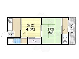 フォアール摂津鳥飼1 2Kの間取図画像
