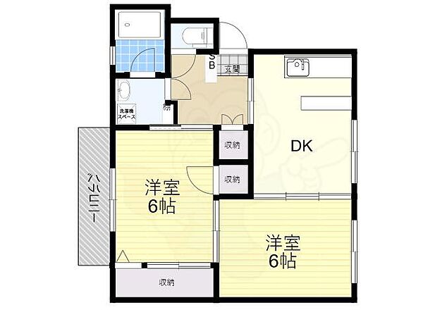 大阪府茨木市上穂積４丁目(賃貸アパート2DK・3階・37.19㎡)の写真 その2