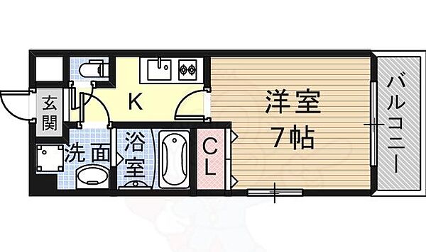 大阪府茨木市沢良宜西１丁目(賃貸マンション1K・2階・24.54㎡)の写真 その2