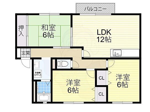 大阪府茨木市並木町(賃貸アパート3LDK・2階・67.00㎡)の写真 その2