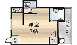 アンフィニィ・橋の内4 ワンルームの間取図画像