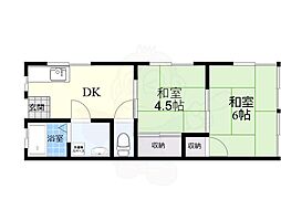 福原マンション 2DKの間取図画像
