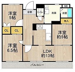マンション・フオルツーナ 3LDKの間取図画像