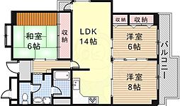 ベラディール1 3LDKの間取図画像
