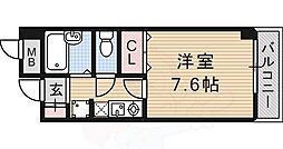 ヴィューフルーヴ2 1Kの間取図画像