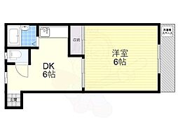 FLAT34茨木 1DKの間取図画像