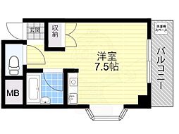 ターキーハイツ ワンルームの間取図画像