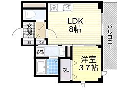 ブランシェトワ 1LDKの間取図画像