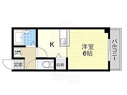 ラポール鳥飼 1Kの間取図画像