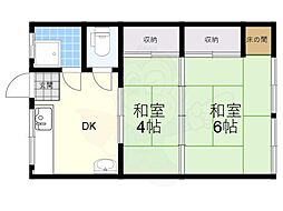 明香ビル 2DKの間取図画像