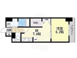 ソラージュ茨木 1DKの間取図画像