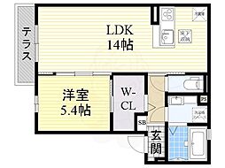 ソフィアコート鳥飼A 1LDKの間取図画像
