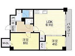 ロアールF 1SLDKの間取図画像