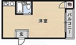 ハイツオーキタ ワンルームの間取図画像