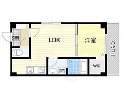 シナジー茨木 1LDKの間取図画像