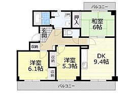 アンシャンテ 3DKの間取図画像