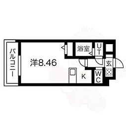 ロイス南茨木 ワンルームの間取図画像