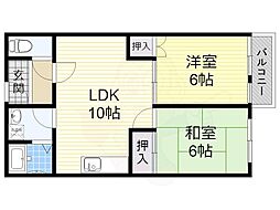 丸矢マンション 2LDKの間取図画像
