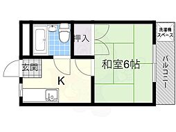 ハイツ・西田 1Kの間取図画像