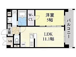 デルスールラローザ 1LDKの間取図画像