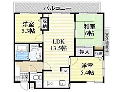 コート・若園 3LDKの間取図画像