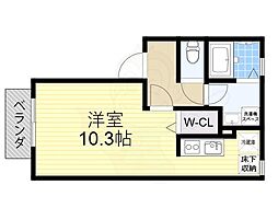 ウィルモア春日 ワンルームの間取図画像