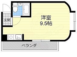 ビスタ千里丘3 1Kの間取図画像