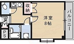 東山ハイツ 1Kの間取図画像