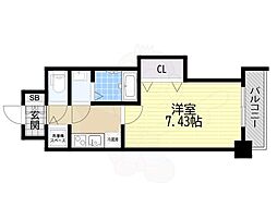 Luxe茨木 1Kの間取図画像