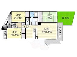 東奈良リッツハウス 3LDKの間取図画像